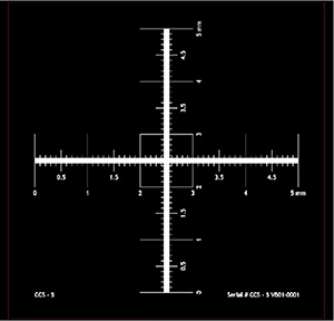 31-T33200   CCS-5 5mm cross scale, 0.01mm div., Si/Cr, opaque